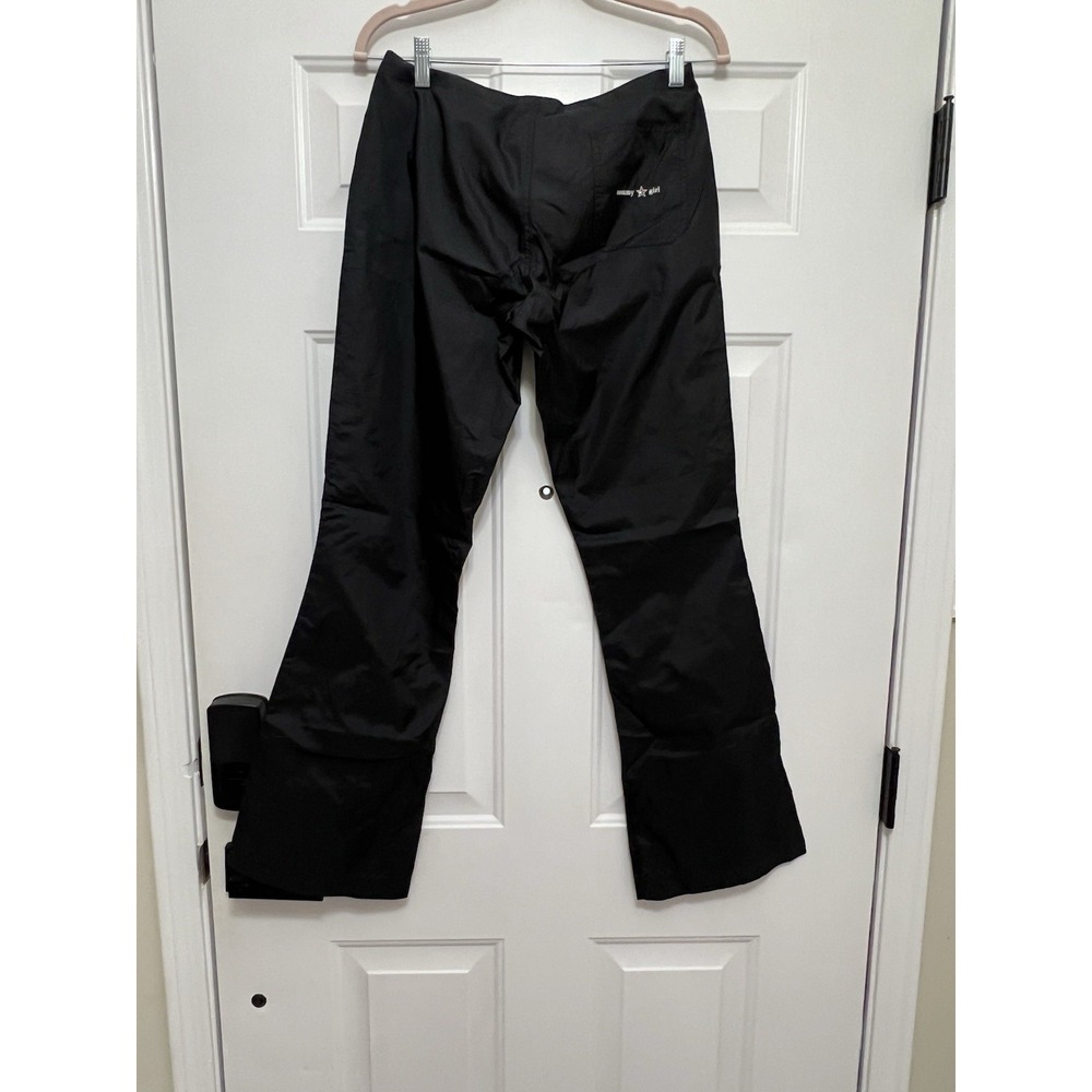 Tommy GIRL Hilfiger Athletic Track Windpants Nylon Y2K Size 3 Wide Leg Black - Picture 3 of 4